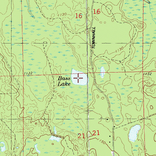 Topographic Map of Bass Lake, WI