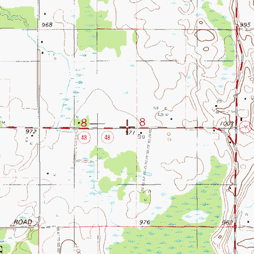 Topographic Map of Bass Lake School, WI