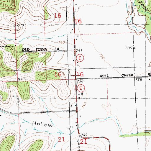 Topographic Map of Basswood School (historical), WI