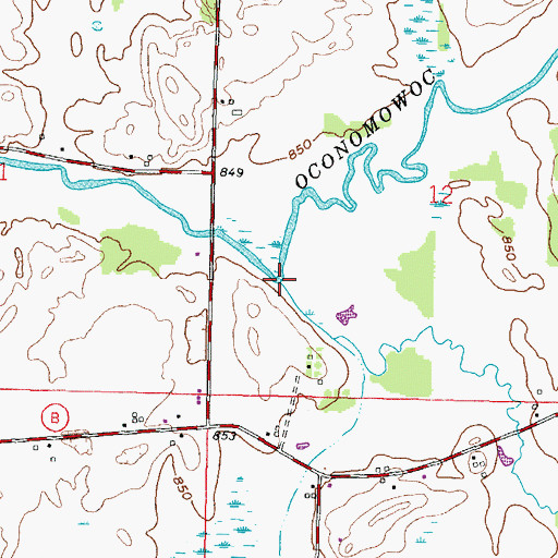 Topographic Map of Battle Creek, WI