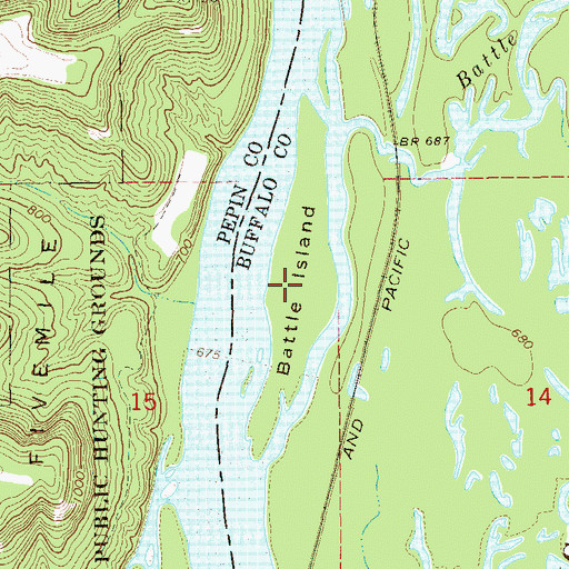 Topographic Map of Battle Island, WI