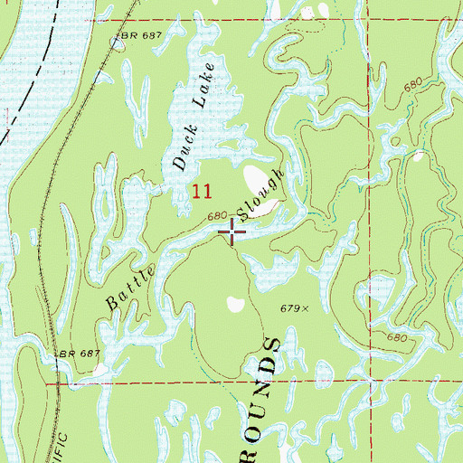 Topographic Map of Battle Slough, WI