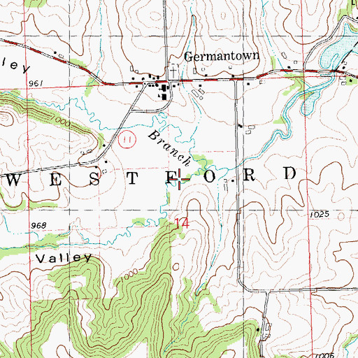 Topographic Map of Bauer Valley, WI