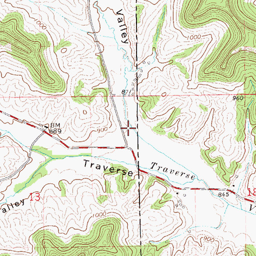 Topographic Map of Bautch Valley, WI