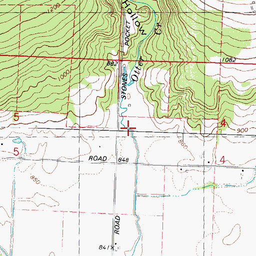 Topographic Map of Baxters Hollow, WI