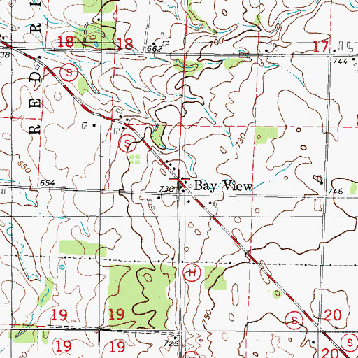 Topographic Map of Bay View, WI