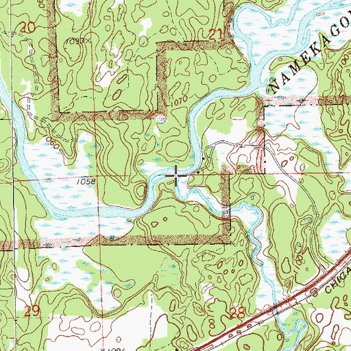 Topographic Map of Bean Brook, WI