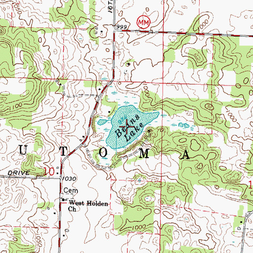 Topographic Map of Beans Lake, WI