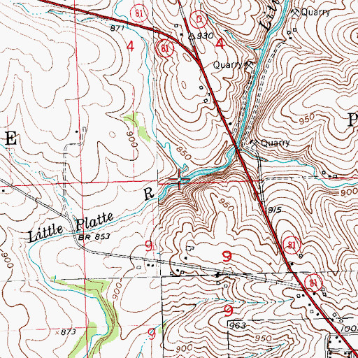 Topographic Map of Bear Branch, WI