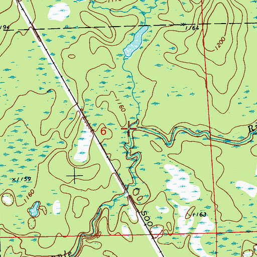 Topographic Map of Bear Creek, WI