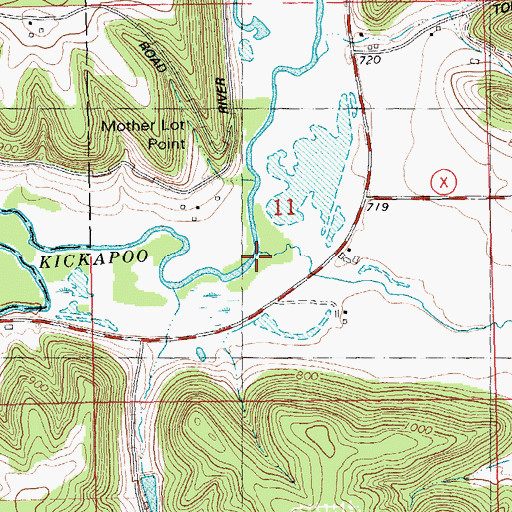 Topographic Map of Bear Creek, WI