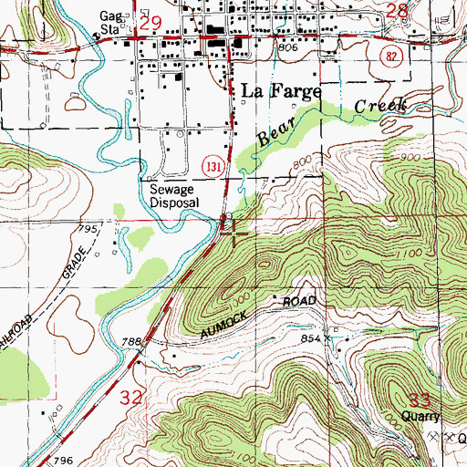 Topographic Map of Bear Creek, WI