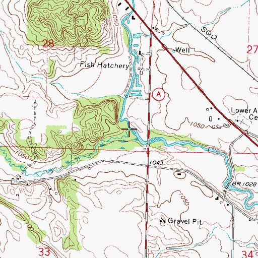 Topographic Map of Bear Creek, WI