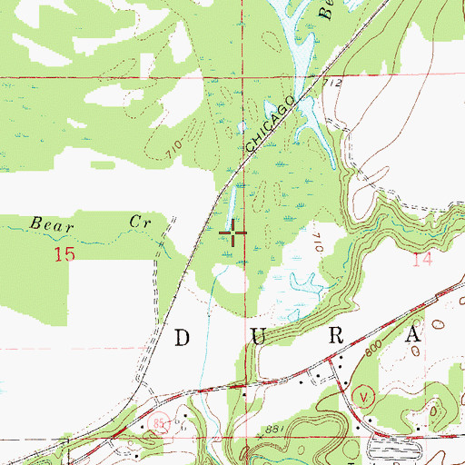 Topographic Map of Bear Creek, WI