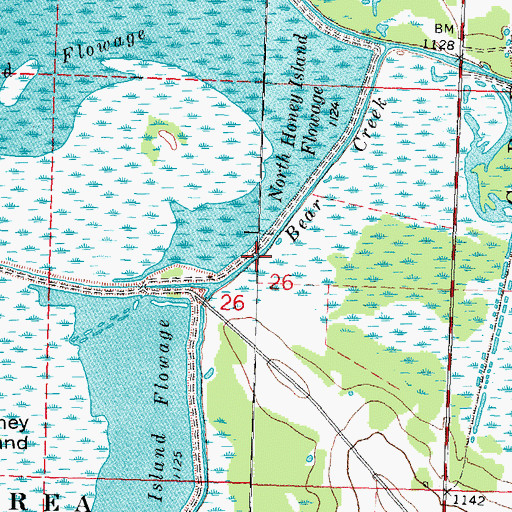 Topographic Map of Bear Creek, WI