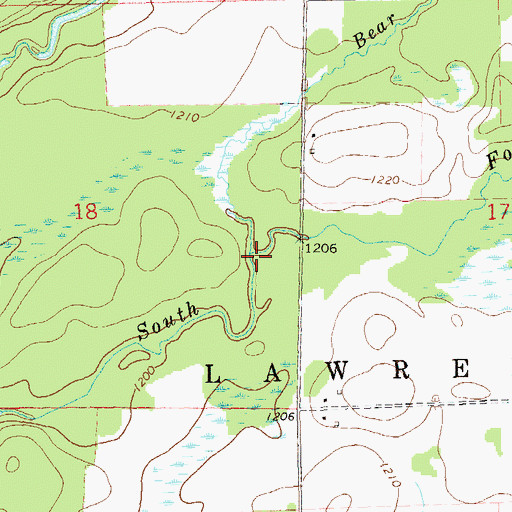 Topographic Map of Bear Creek, WI