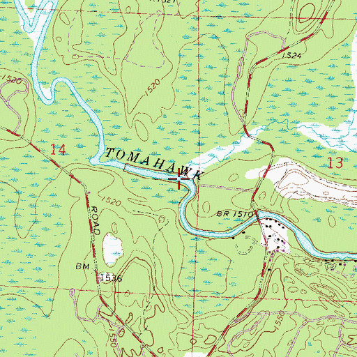 Topographic Map of Bear Creek, WI