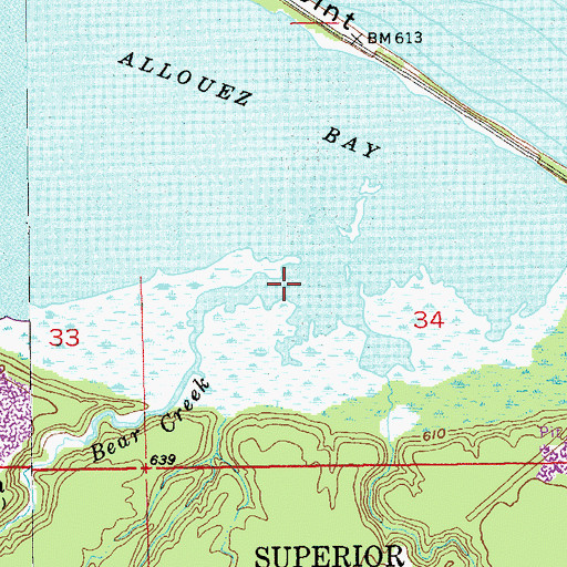 Topographic Map of Bear Creek, WI