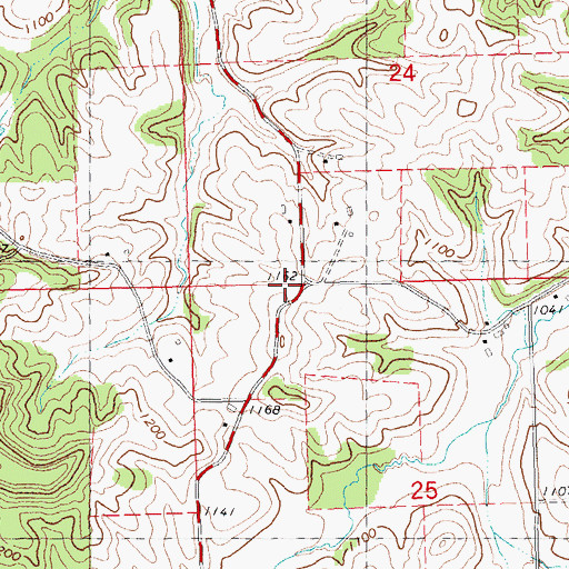 Topographic Map of Bear Creek School, WI
