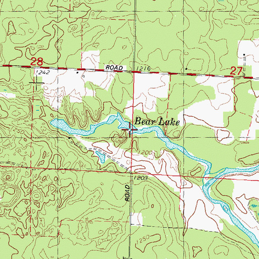 Topographic Map of Bear Lake, WI