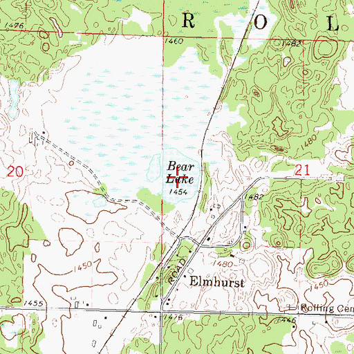 Topographic Map of Bear Lake, WI