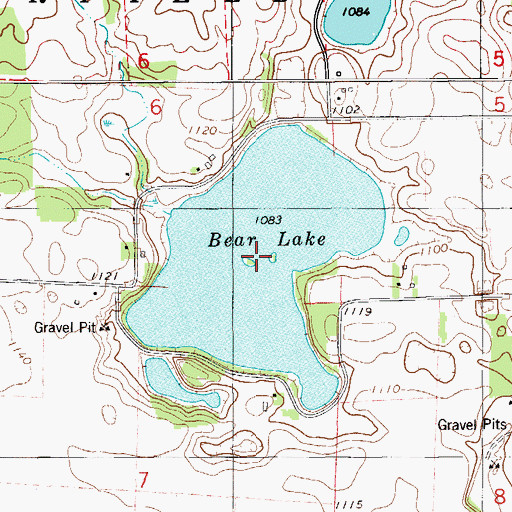 Topographic Map of Bear Lake, WI