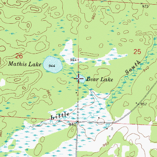 Topographic Map of Bear Lake, WI