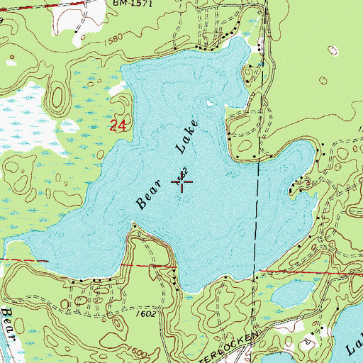 Topographic Map of Bear Lake, WI