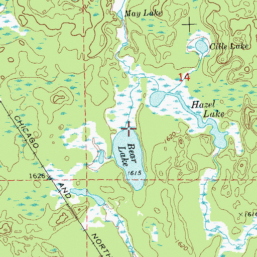Topographic Map of Bear Lake, WI