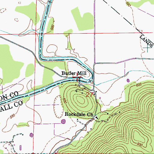 Topographic Map of Butler Mill, AL