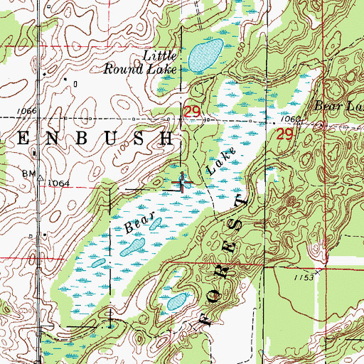 Topographic Map of Bear Lake, WI