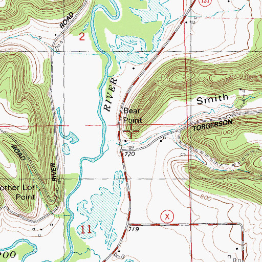 Topographic Map of Bear Point, WI