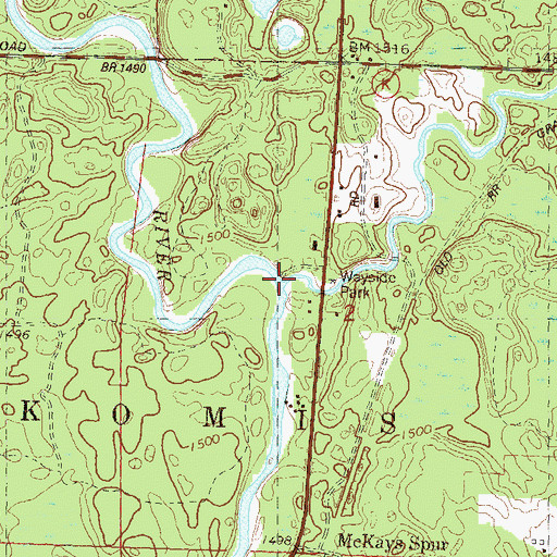 Topographic Map of Bearskin Creek, WI