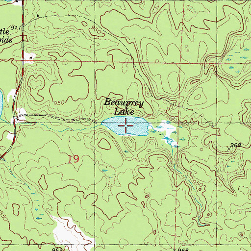 Topographic Map of Beauprey Lake, WI