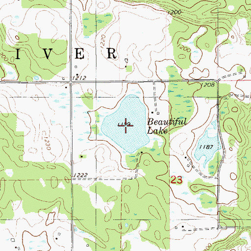Topographic Map of Beautiful Lake, WI