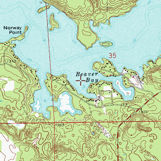 Topographic Map of Beaver Bay, WI