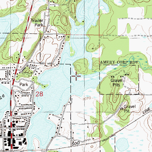 Topographic Map of Beaver Brook, WI