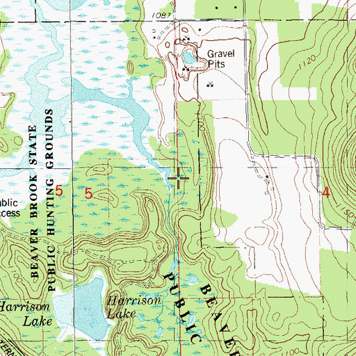 Topographic Map of Beaver Brook, WI