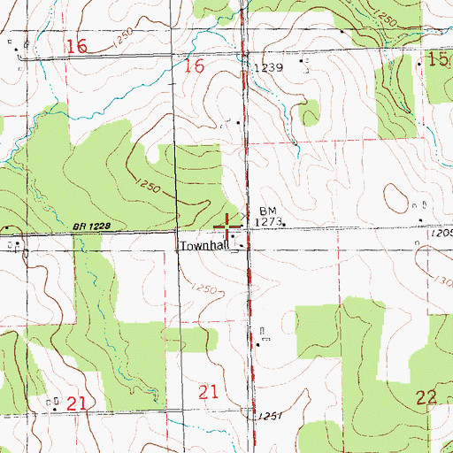 Topographic Map of Beaver Center School, WI