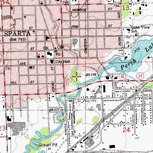 Topographic Map of Beaver Creek, WI