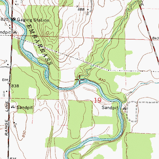 Topographic Map of Beaver Creek, WI