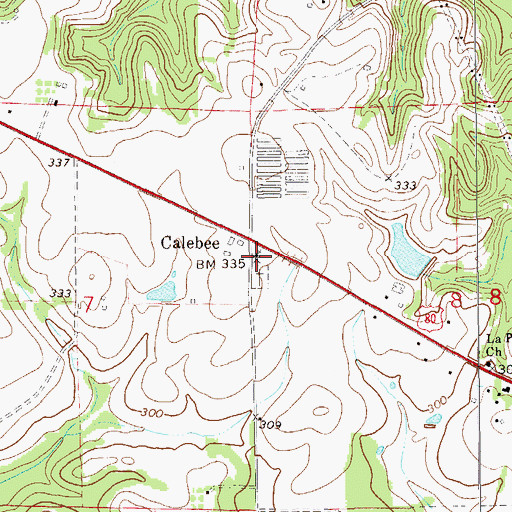 Topographic Map of Calebee, AL