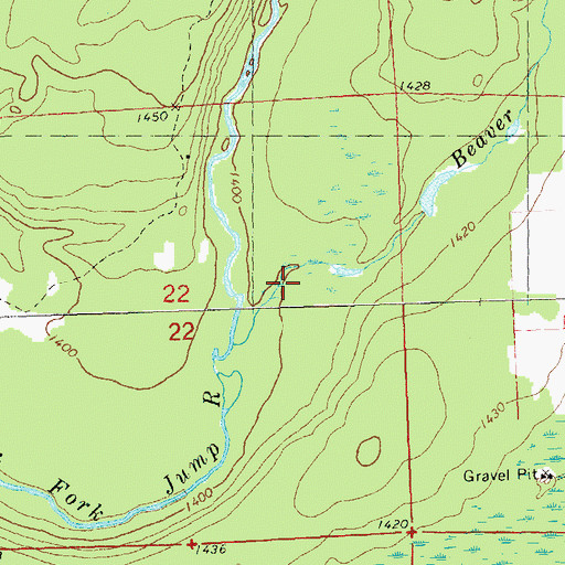 Topographic Map of Beaver Creek, WI