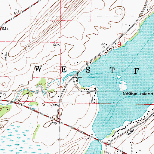 Topographic Map of Beaver Creek, WI