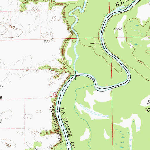Topographic Map of Beaver Creek, WI