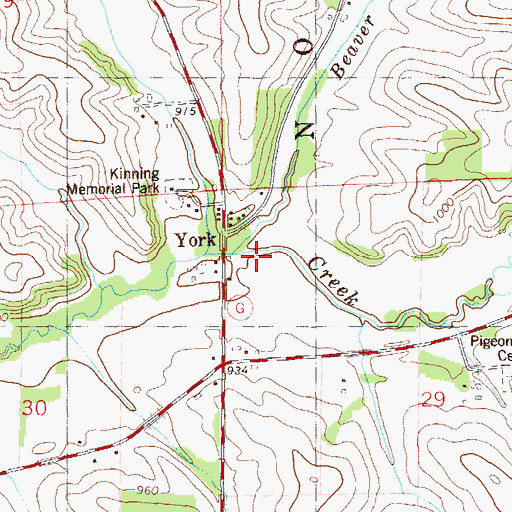 Topographic Map of Beaver Creek, WI