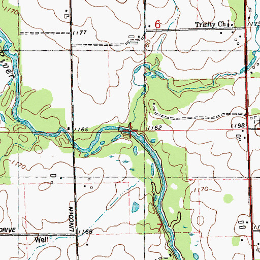 Topographic Map of Beaver Creek, WI