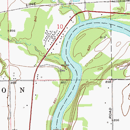 Topographic Map of Beaver Creek, WI