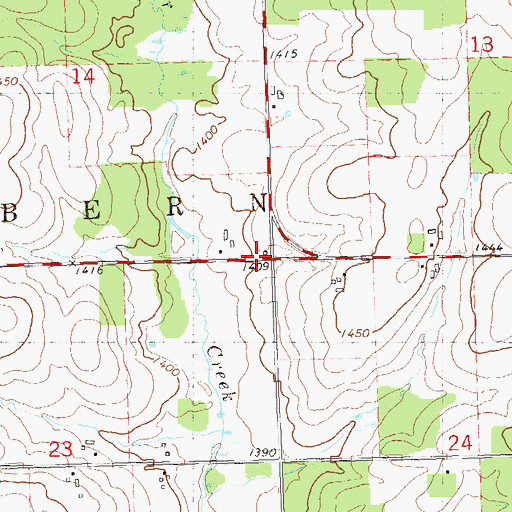 Topographic Map of Beaver Creek School, WI