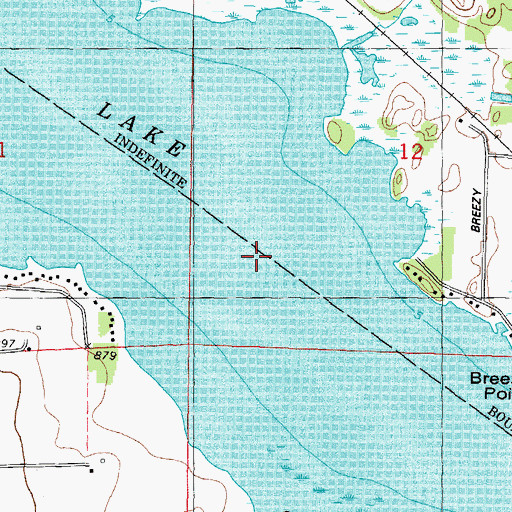 Topographic Map of Beaver Dam Lake, WI
